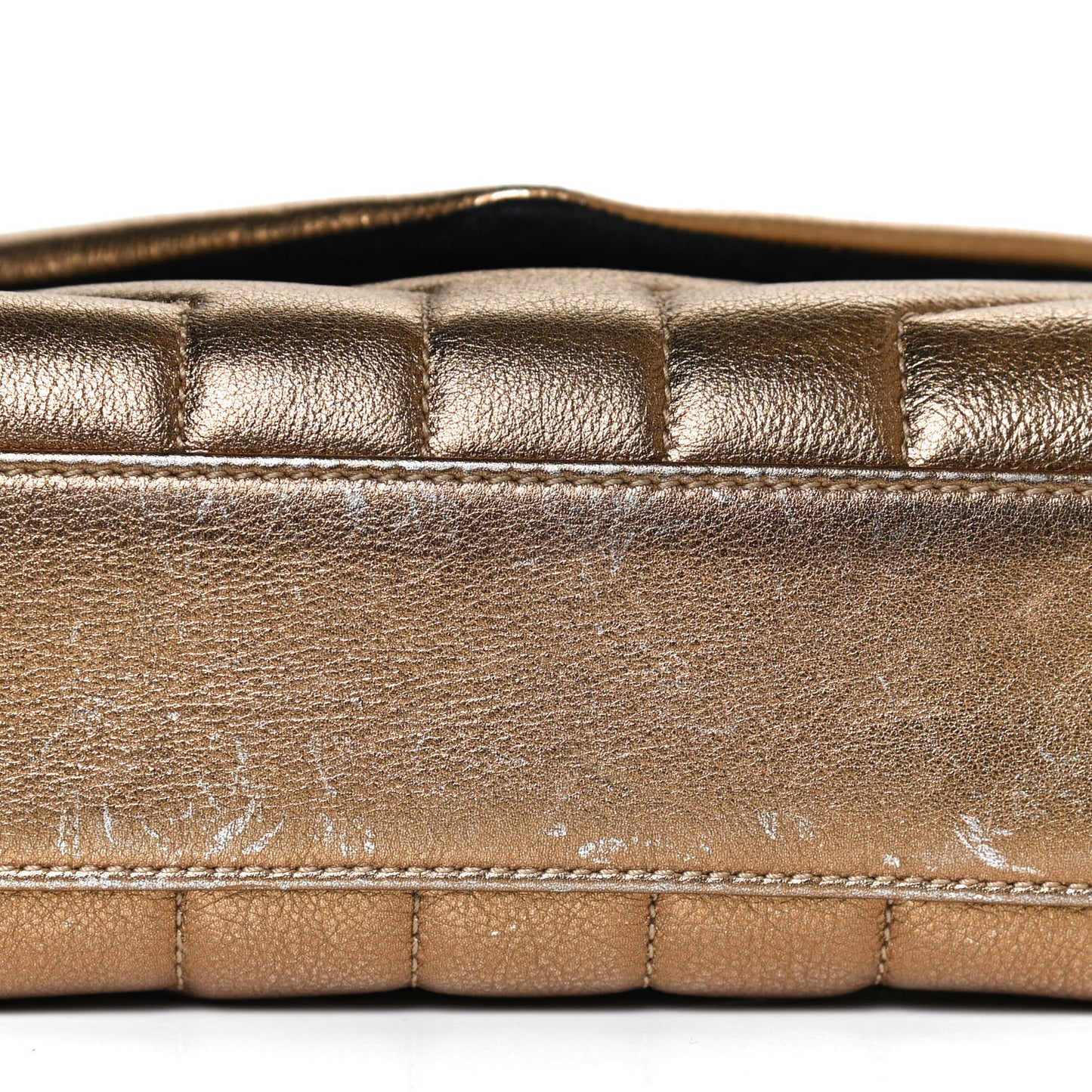 Metallic Calfskin Y Quilted Monogram Toy Loulou Crossbody Bag Gold
