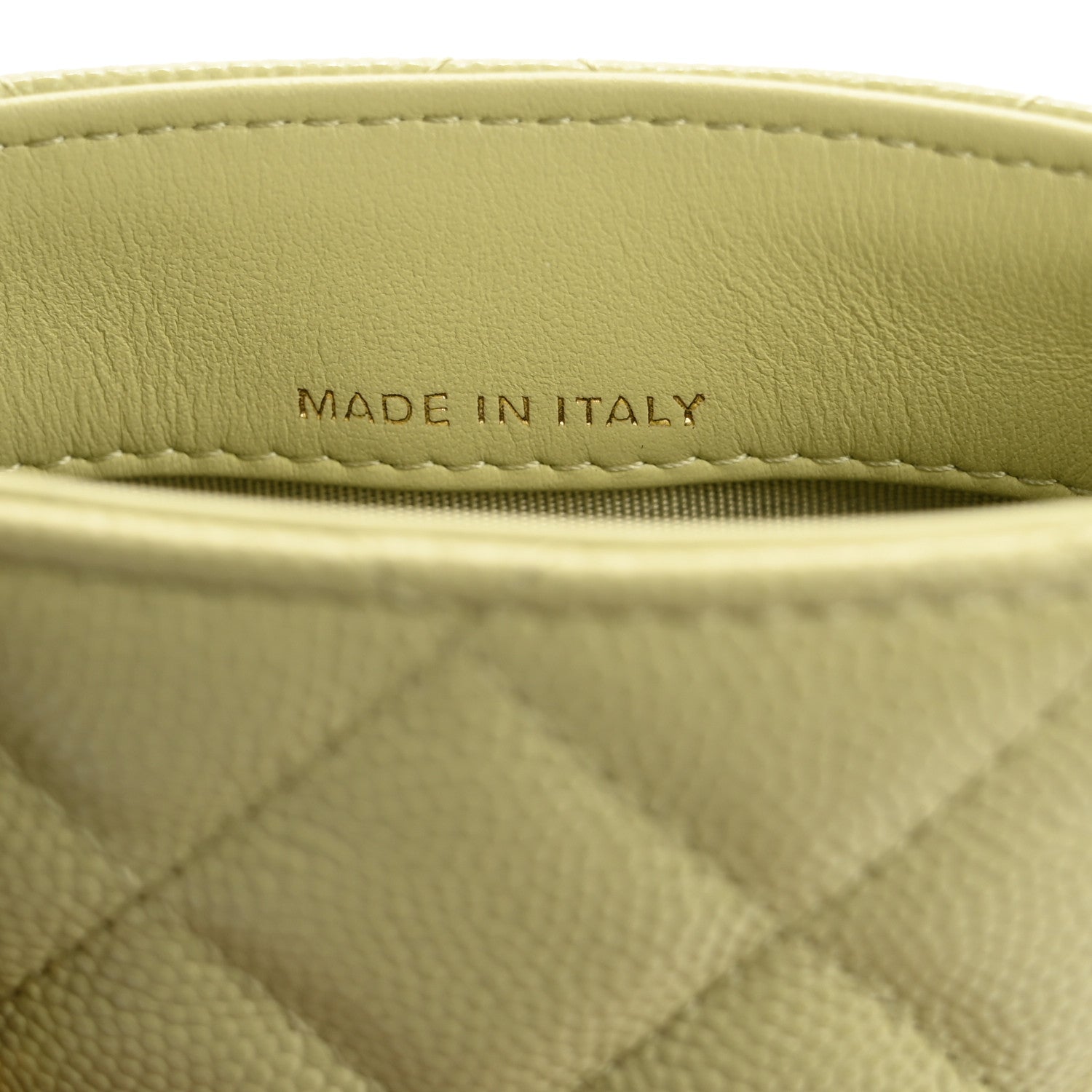 Chanel Caviar Quilted French New Wave Phone Holder With Chain Light Green 7 of 12