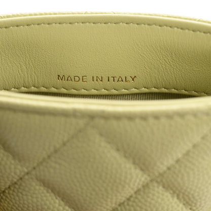 Chanel Caviar Quilted French New Wave Phone Holder With Chain Light Green 7 of 12