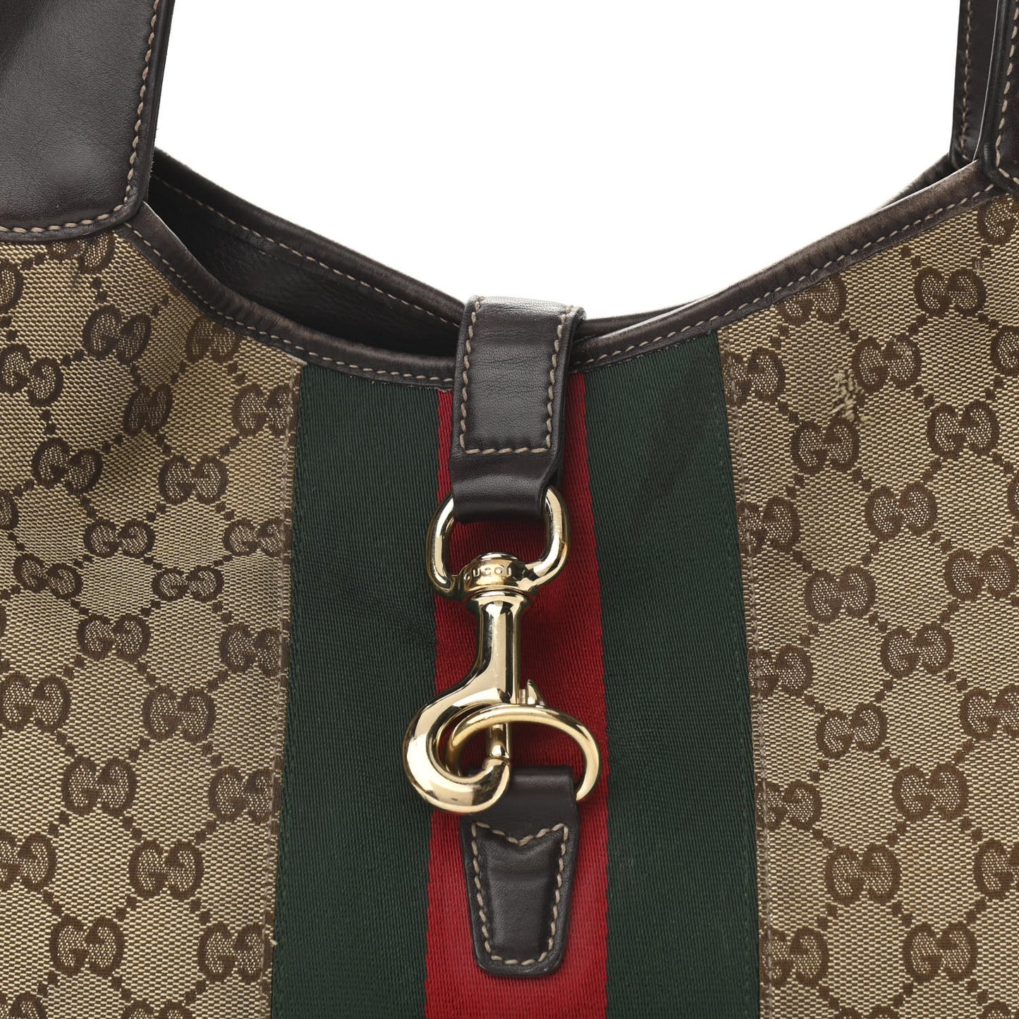 Monogram Web Jackie O Bouvier Hobo Dark Brown