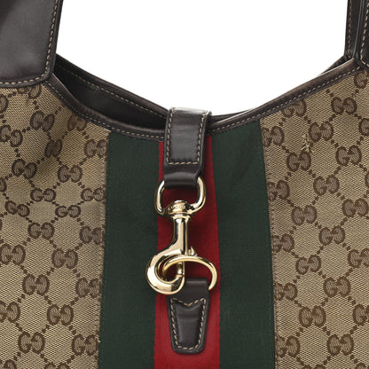 Gucci Monogram Web Jackie O Bouvier Hobo Dark Brown 7 of 12