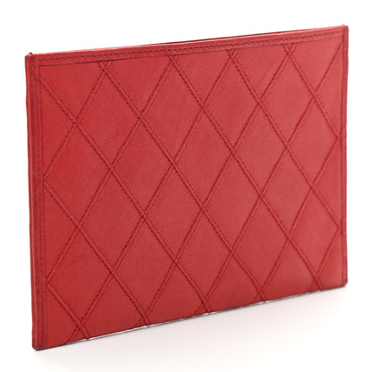 Chanel Lambskin Diamond Stitched Card Holder Red 2 of 9