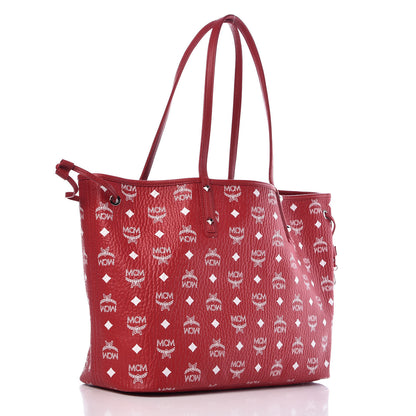 MCM Visetos Medium Liz Reversible Shopper Tote Ruby Red 6 of 11
