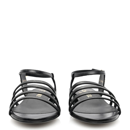 Chanel Lambskin CC Flat Sandals 36 Black 3 of 9