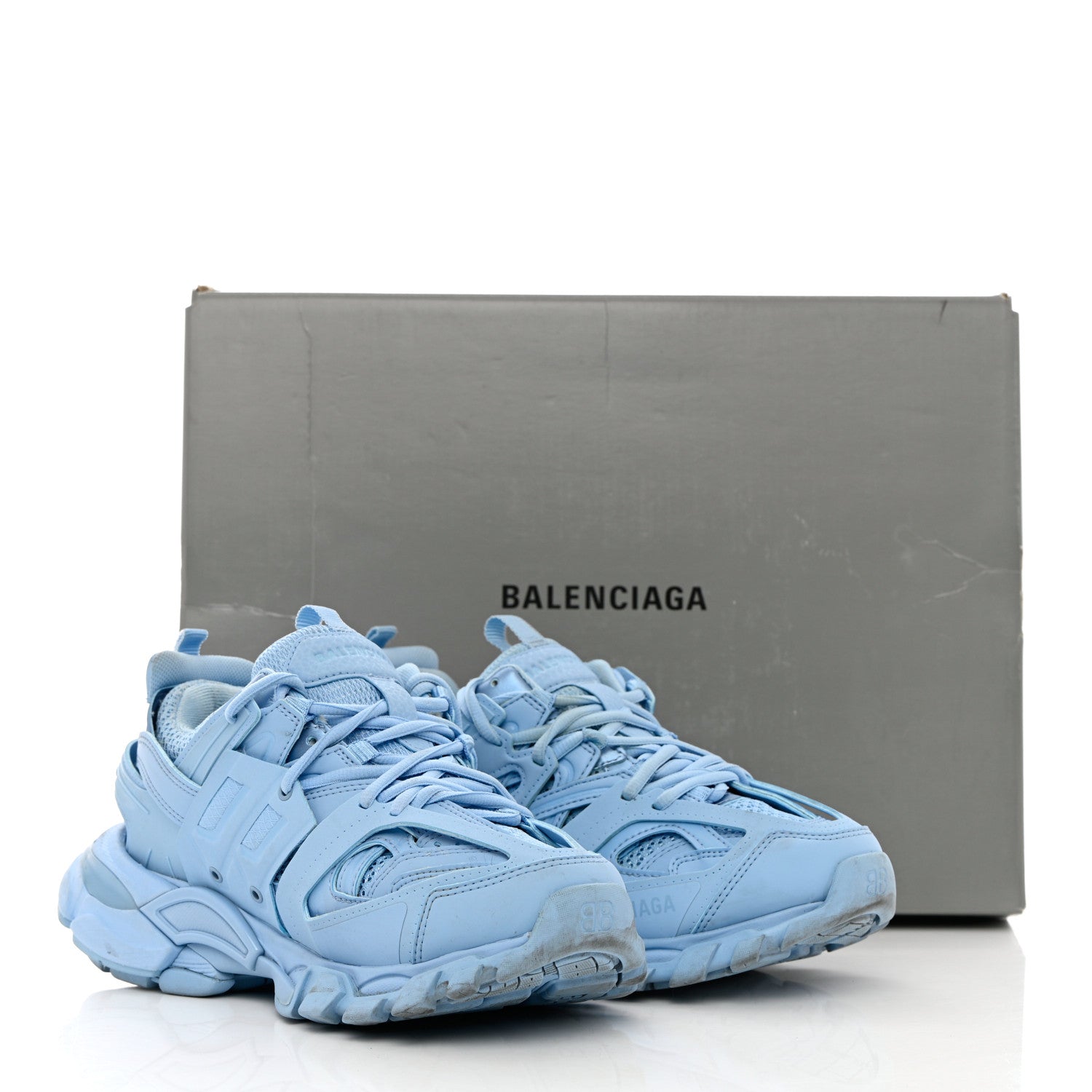 Balenciaga Mesh Nylon Womens Track Sneakers 37 Light Blue 13 of 13