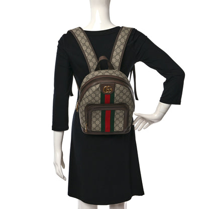 Gucci GG Supreme Monogram Calfskin Web Small Ophidia Day Backpack Beige Ebony New Acero 2 of 9