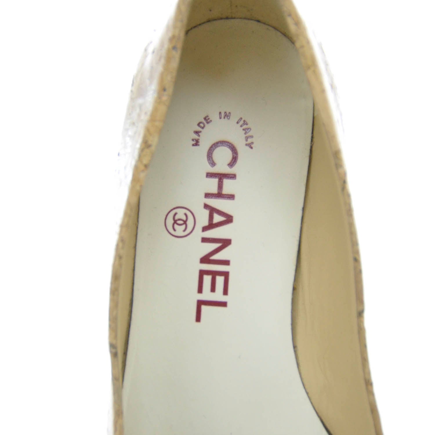 Chanel Cork Patent Cap Toe Ballet Flats 35.5 Red 5 of 7