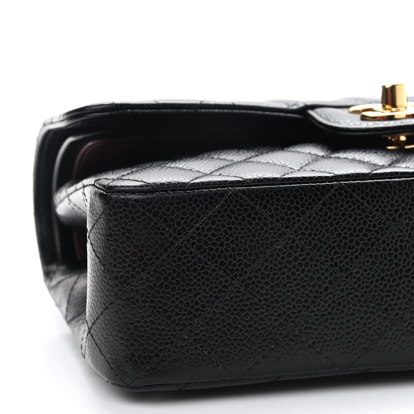 Caviar Quilted Small Double Flap Black