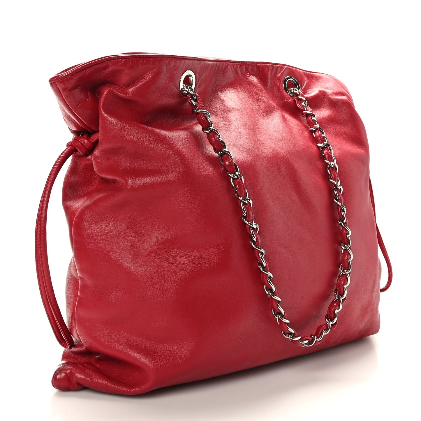 Lambskin Disc Bonbons Tote Red