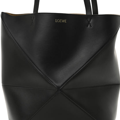 Loewe Shiny Calfskin Medium Puzzle Fold Tote Black 7 of 9