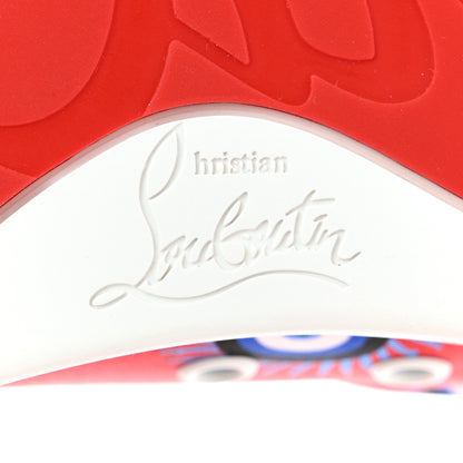 Christian Louboutin Crepe Satin Nappa Womens Vieira Orlato Flat Sneakers 38 Bianco Multi 6 of 8