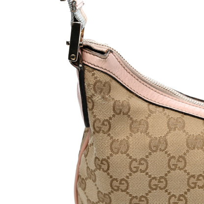 Gucci Monogram Web Medium Half Moon Hobo Blue Pink 15 of 15