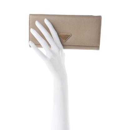 Prada Saffiano Triangle Continental Flap Wallet Cammeo 2 of 8