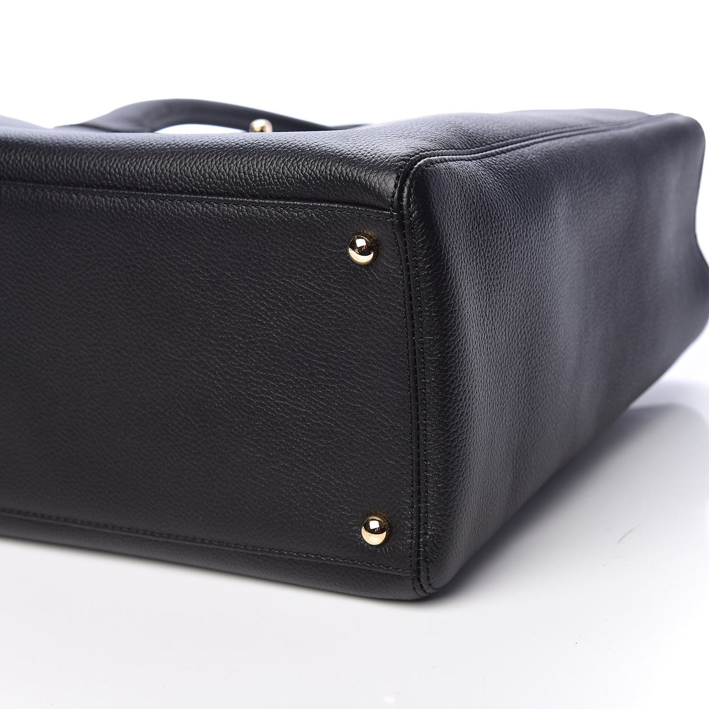 Calfskin Cerf Executive Shopper Tote Black