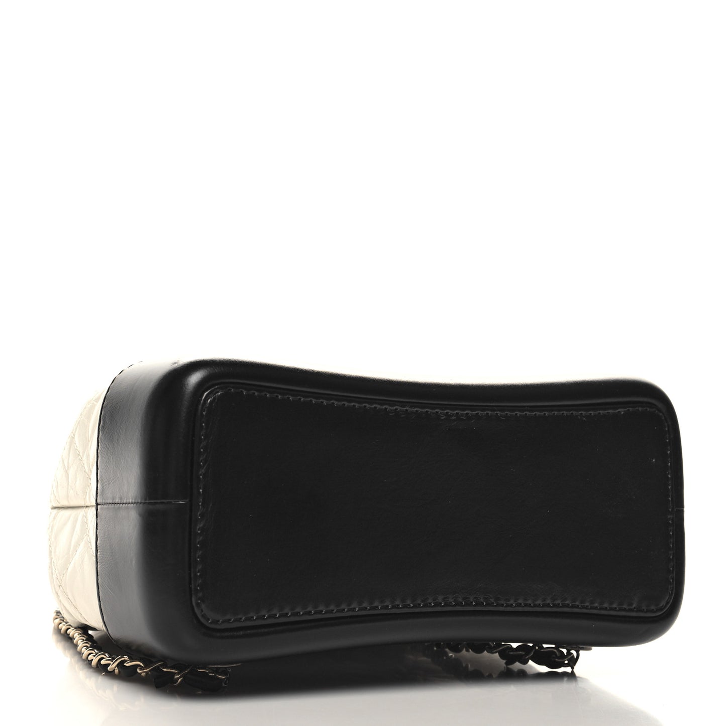 Aged Calfskin Quilted Small Gabrielle Backpack Black White