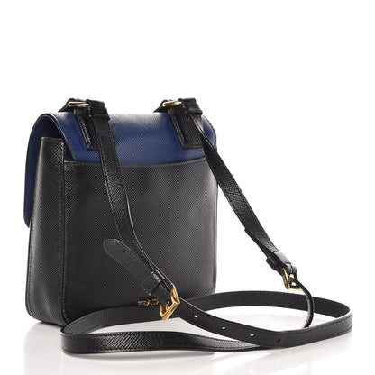 Prada Saffiano Bi-Color Crossbody Bag Inchiostro Black 3 of 15