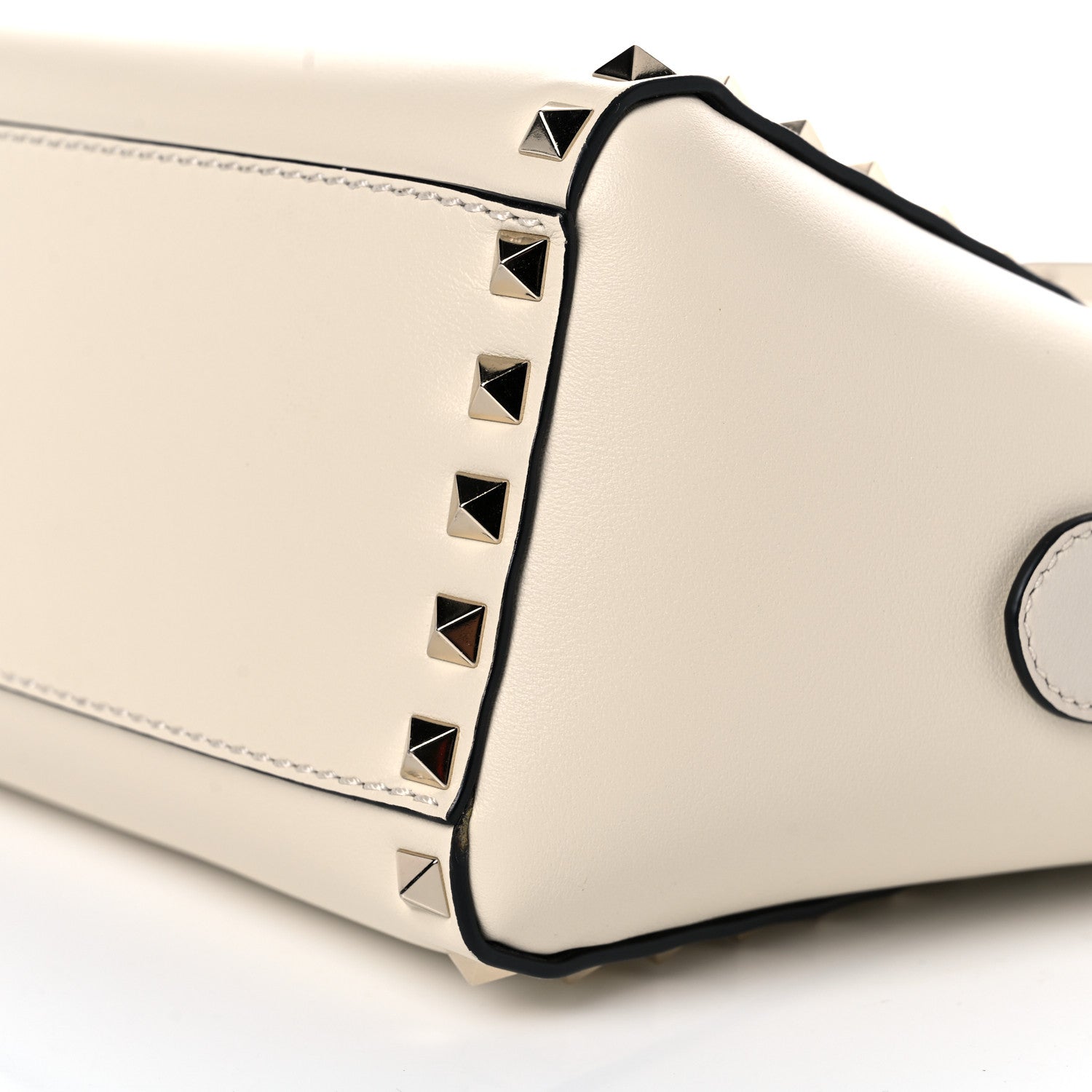 Valentino Garavani Vitello Mini Rockstud Double Handle Tote Ivory 8 of 12