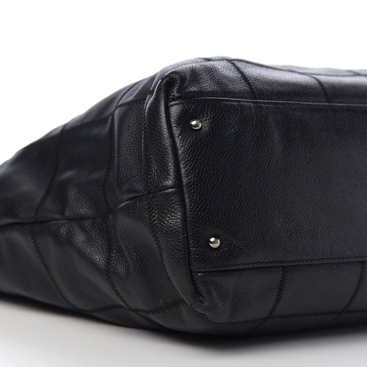 Caviar Square Stitched Tote Black