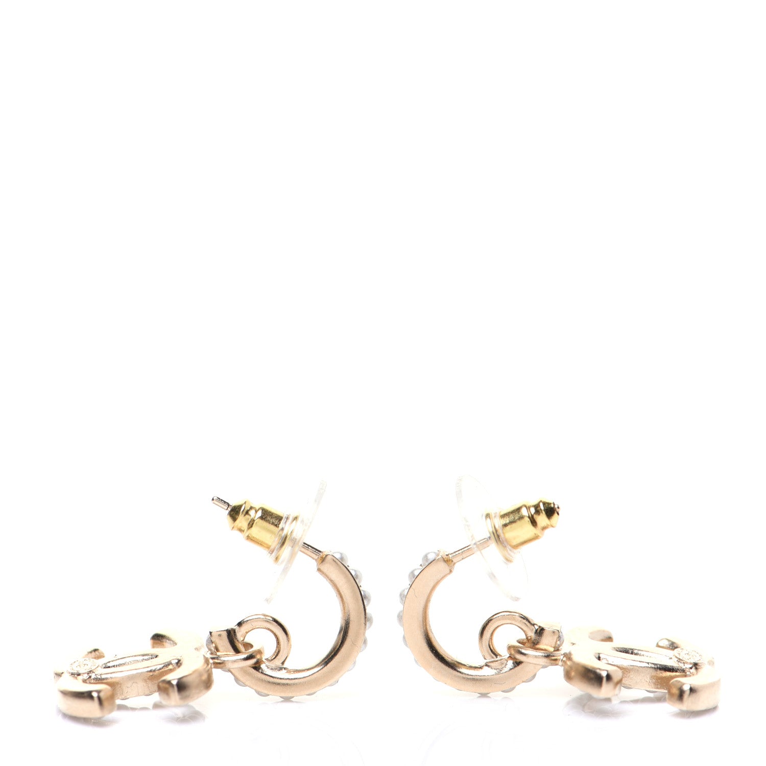 Chanel Pearl CC Hoop Drop Earring Gold 6 of 8