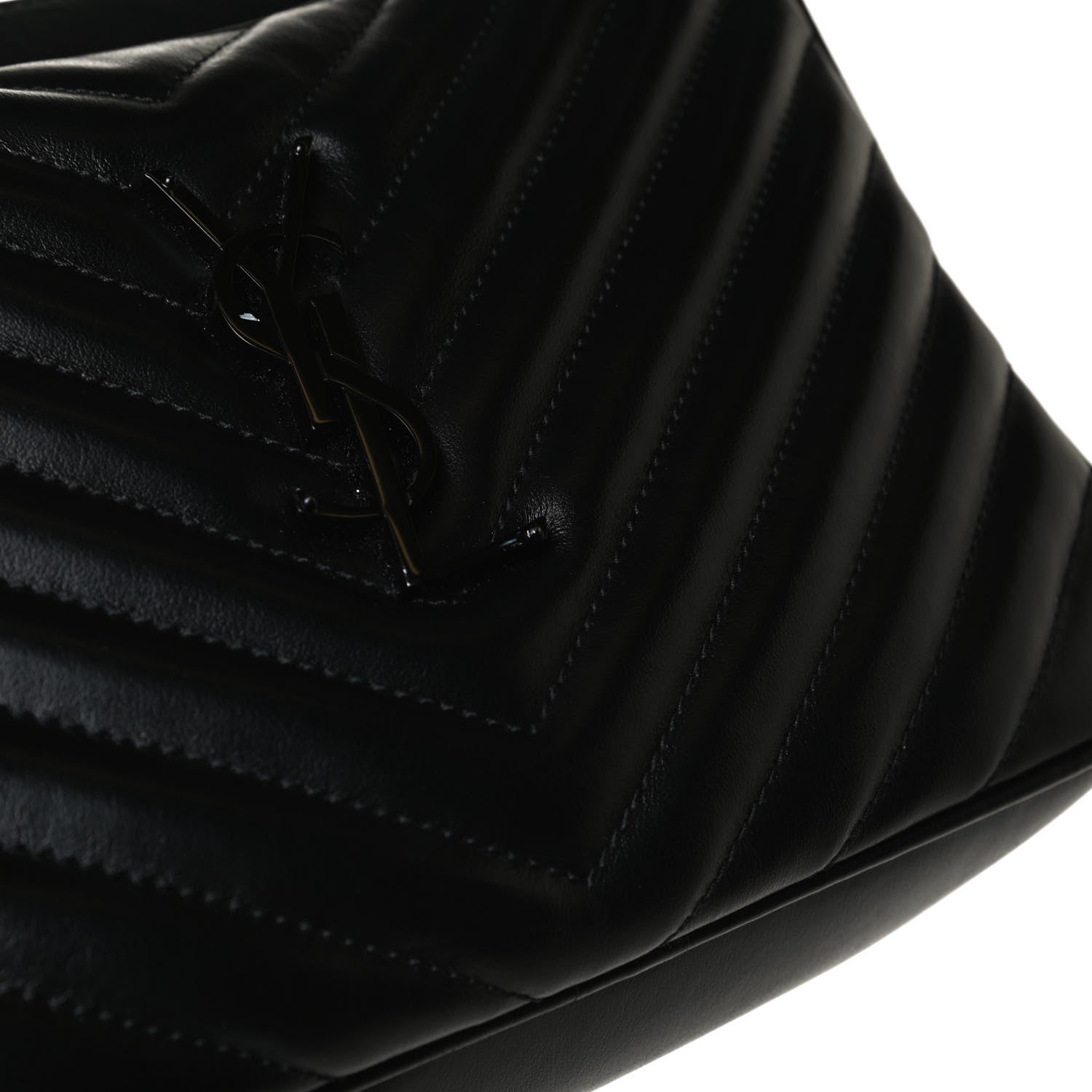Saint Laurent Calfskin Matelasse Monogram Lou Camera Bag Black 11 of 16