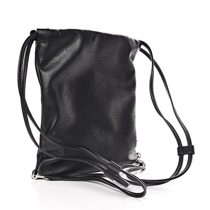 Stella McCartney Eco Alter Nappa Perforated Logo Mini Drawstring Backpack Black 3 of 10
