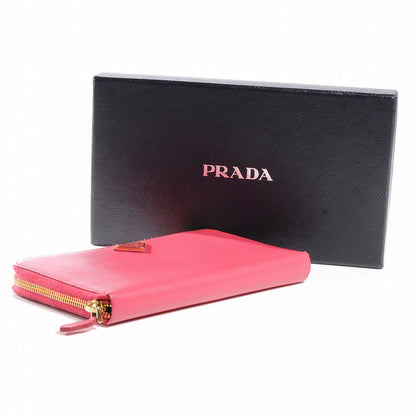 Prada Saffiano Zip Around Wallet Peonia 4 of 7