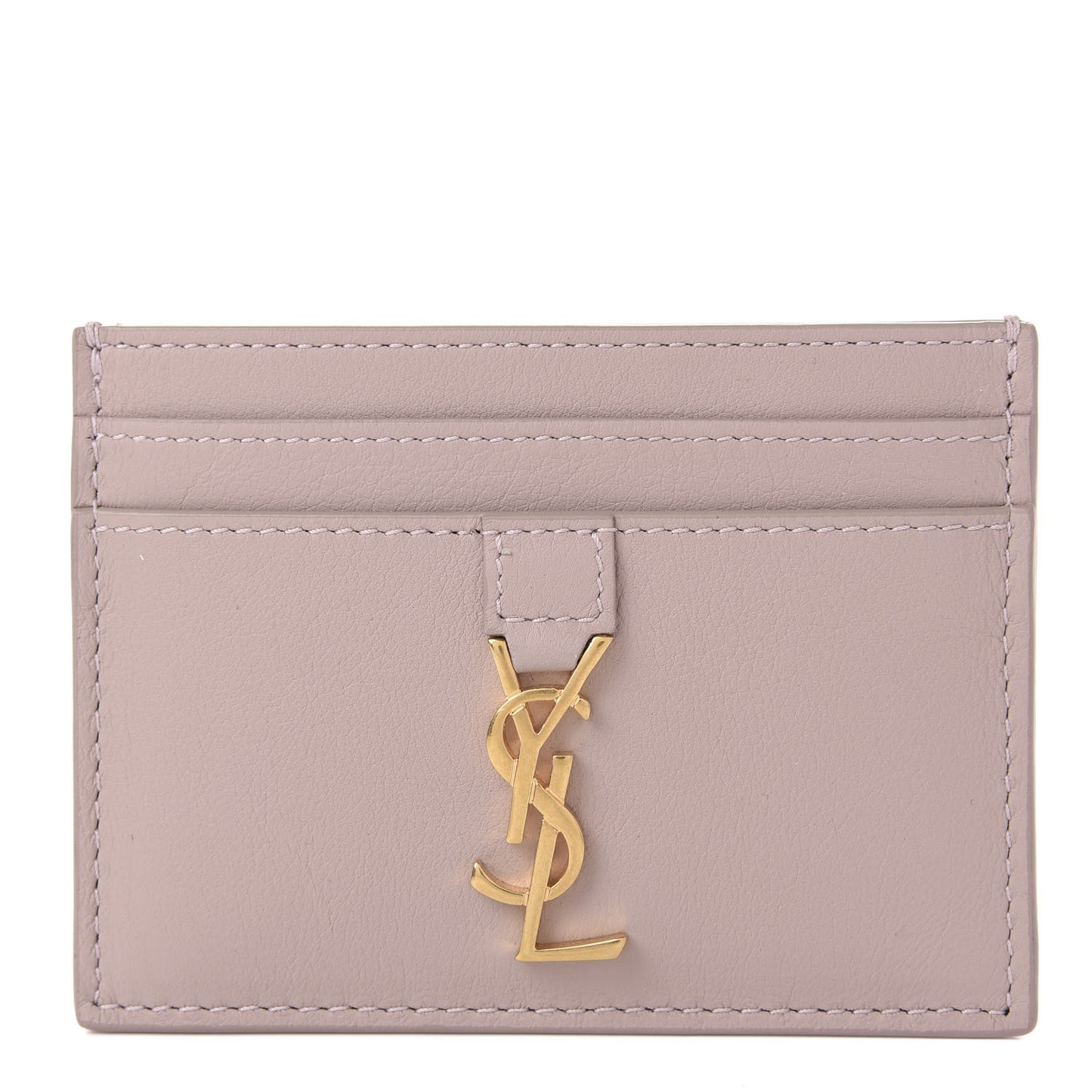 Calfskin Monogram Credit Card Case Pale Pink