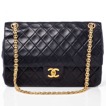 Chanel Lambskin Medium Mademoiselle Chain Double Flap Black 1 of 9