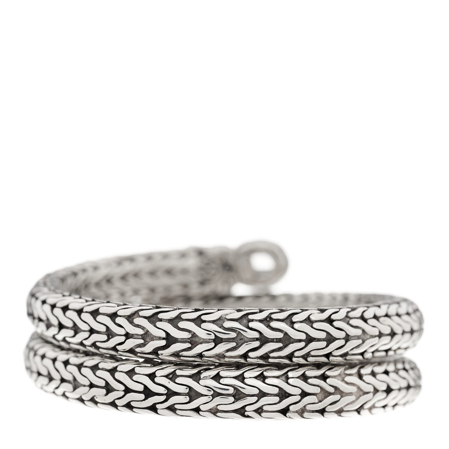 John Hardy Sterling Silver White Topaz Double Coil Bracelet 2 of 4