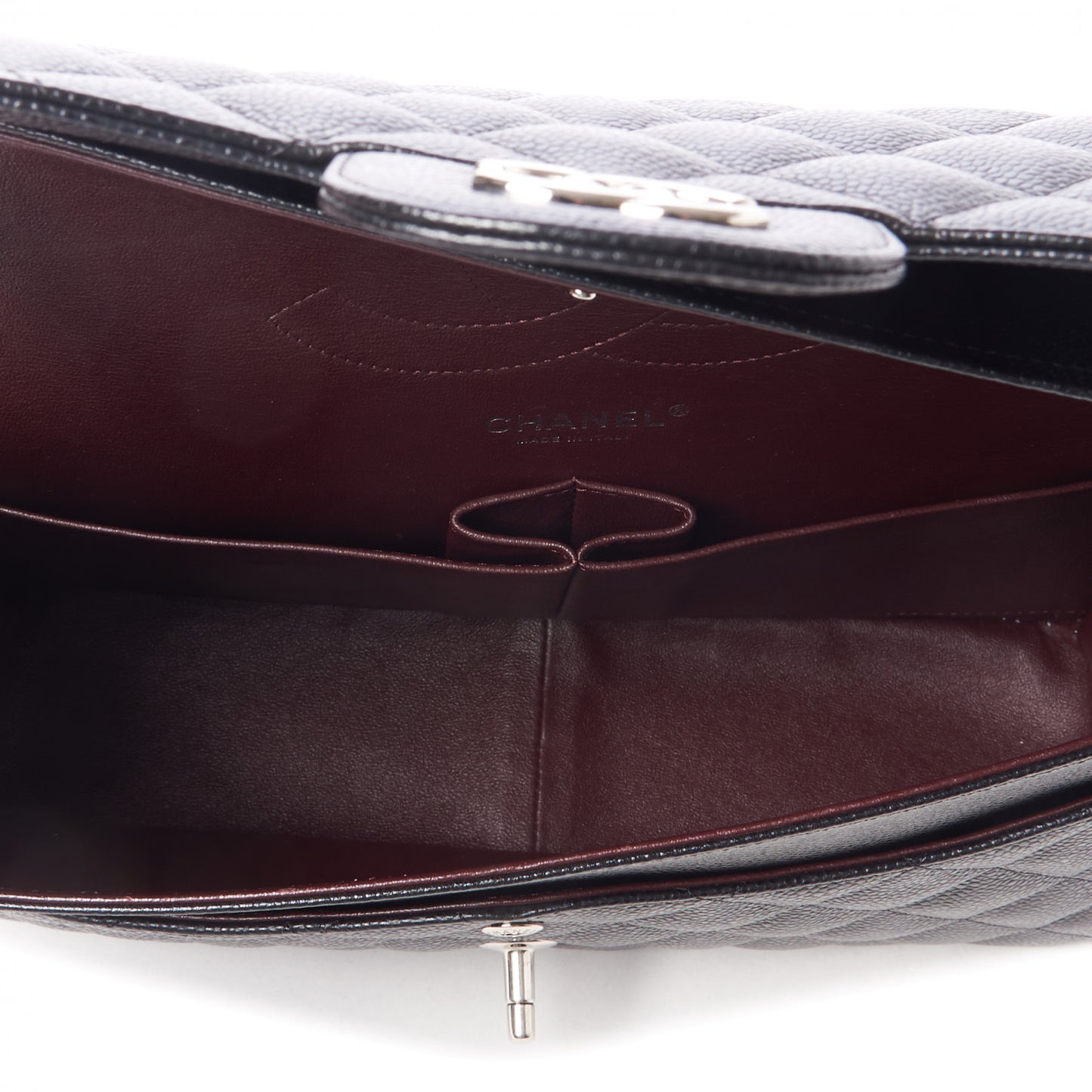 Caviar Quilted Jumbo Double Flap Black