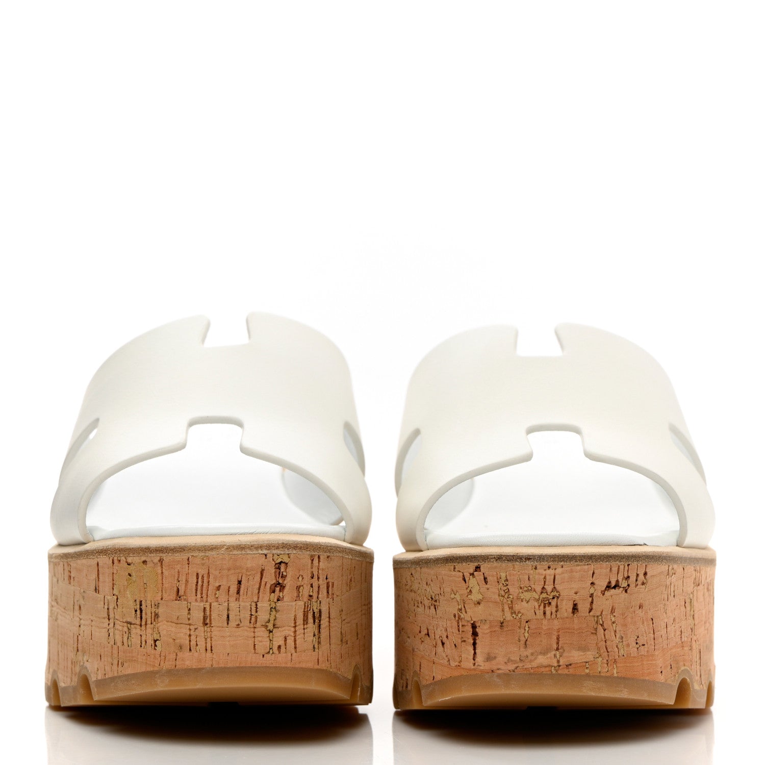 Hermes Calfskin Cork Eze 30 Sandals 38 White 2 of 9