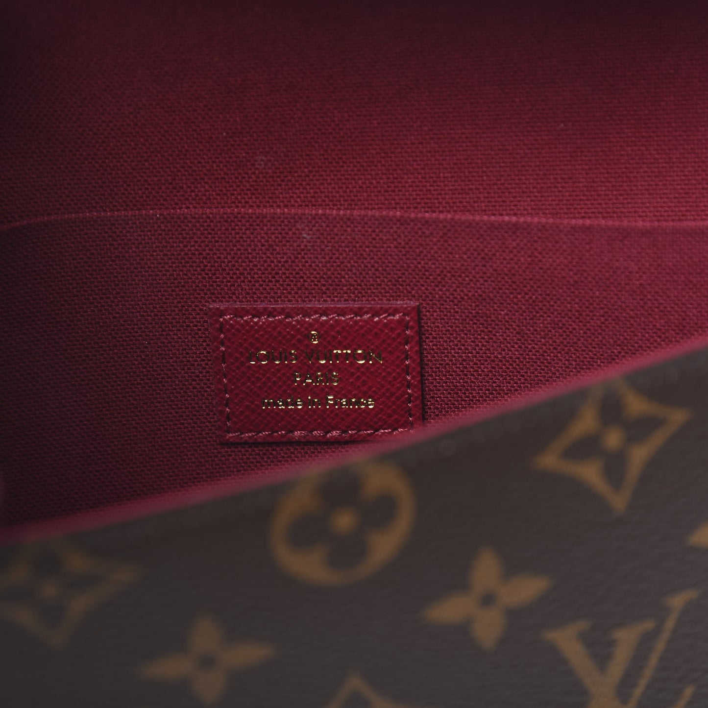 Monogram Pochette Felicie Chain Wallet Fuchsia