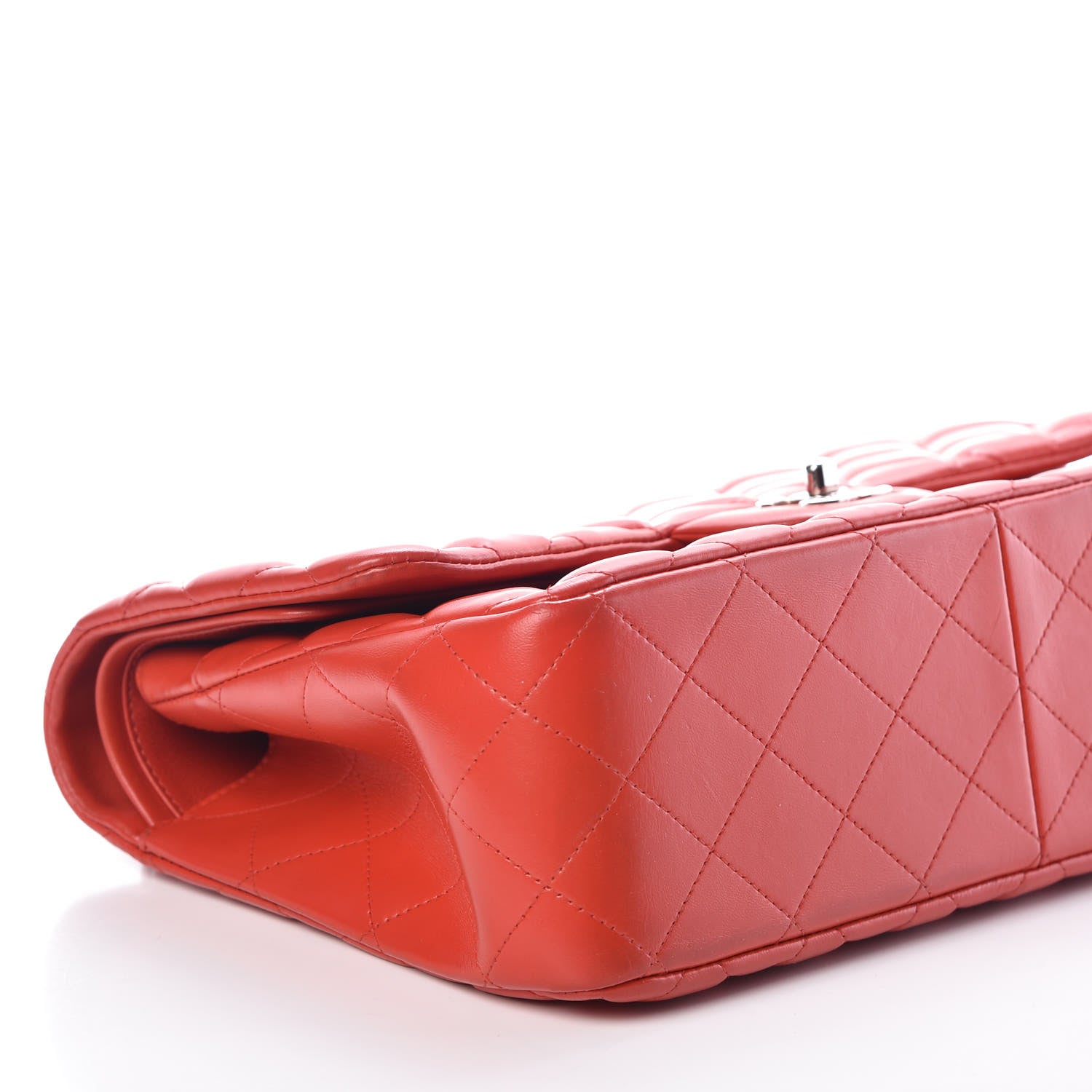 Chanel Lambskin Quilted Jumbo Double Flap Red 9 of 14