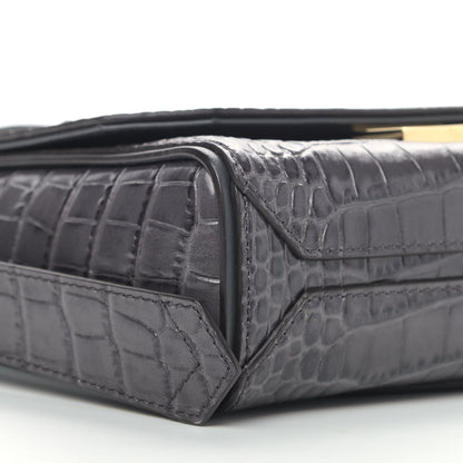 Givenchy Calfskin Crocodile Embossed Eden Mini Top Handle Storm Grey 7 of 8