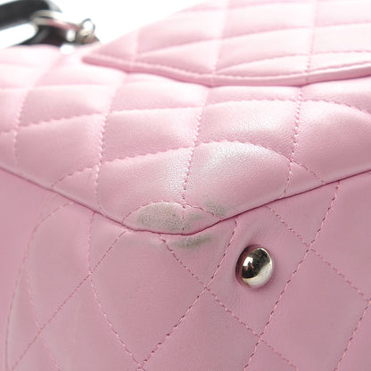 Chanel Calfskin Quilted Large Cambon Bowler Pink Black 15 of 16