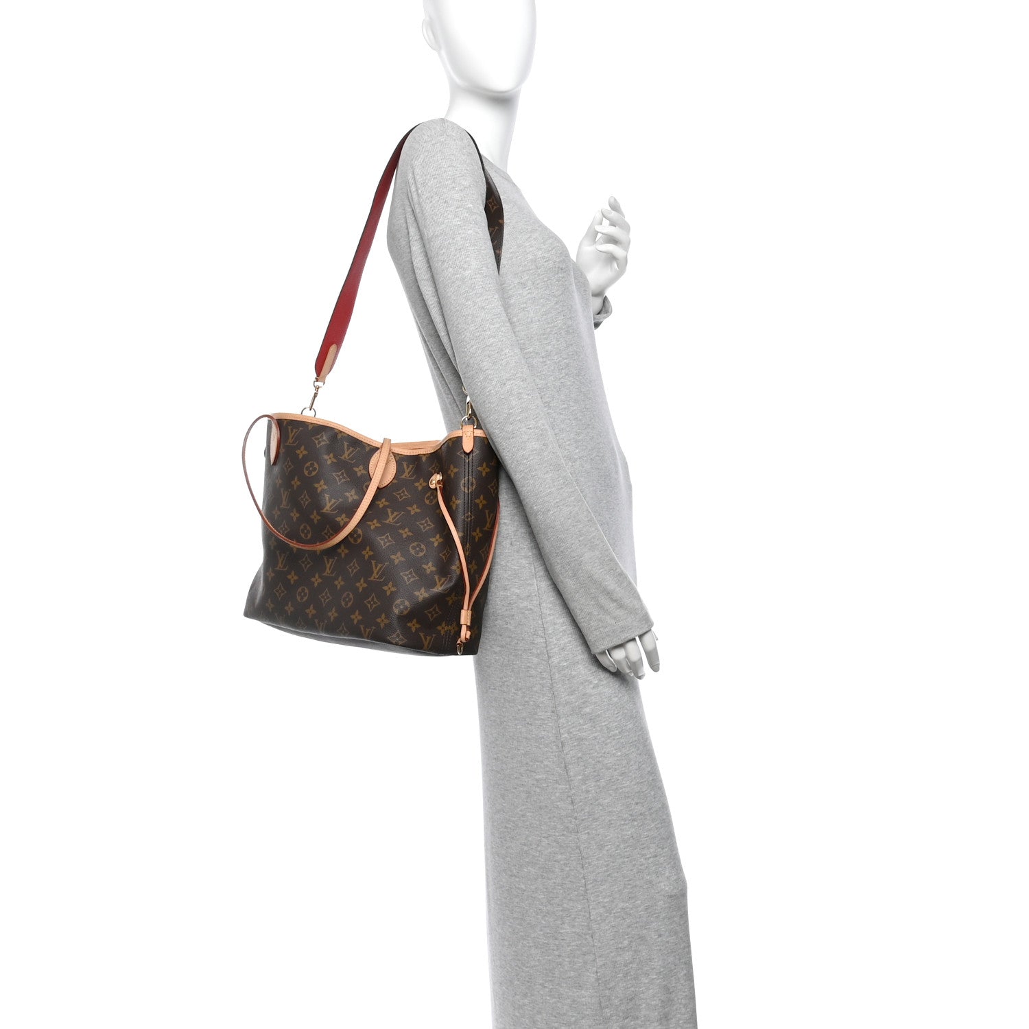 Louis Vuitton Monogram Inside Out Neverfull Bandouliere MM Rouge Sari 2 of 11