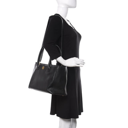 Chanel Calfskin Cerf Executive Shopper Tote Black 2 of 13