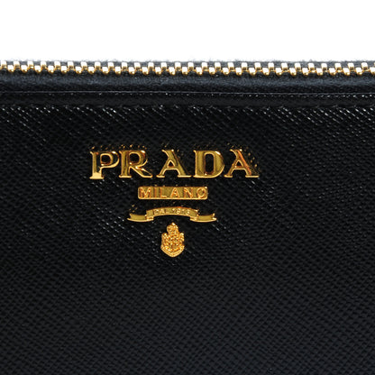 Prada Saffiano Metal Zip Around Wallet Nero Black 8 of 9