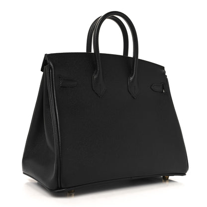 Hermes Epsom Horseshoe Birkin 25 Black Raisin 2 of 14
