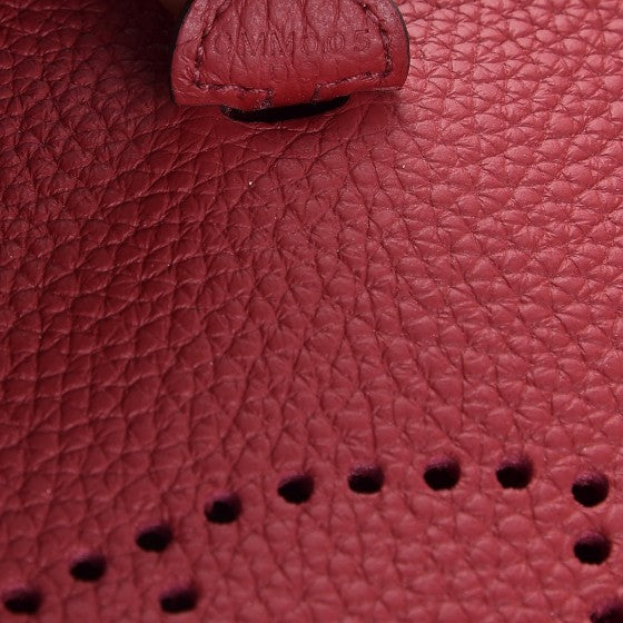 Hermes Taurillon Clemence Evelyne TPM Rouge Grenat 7 of 7