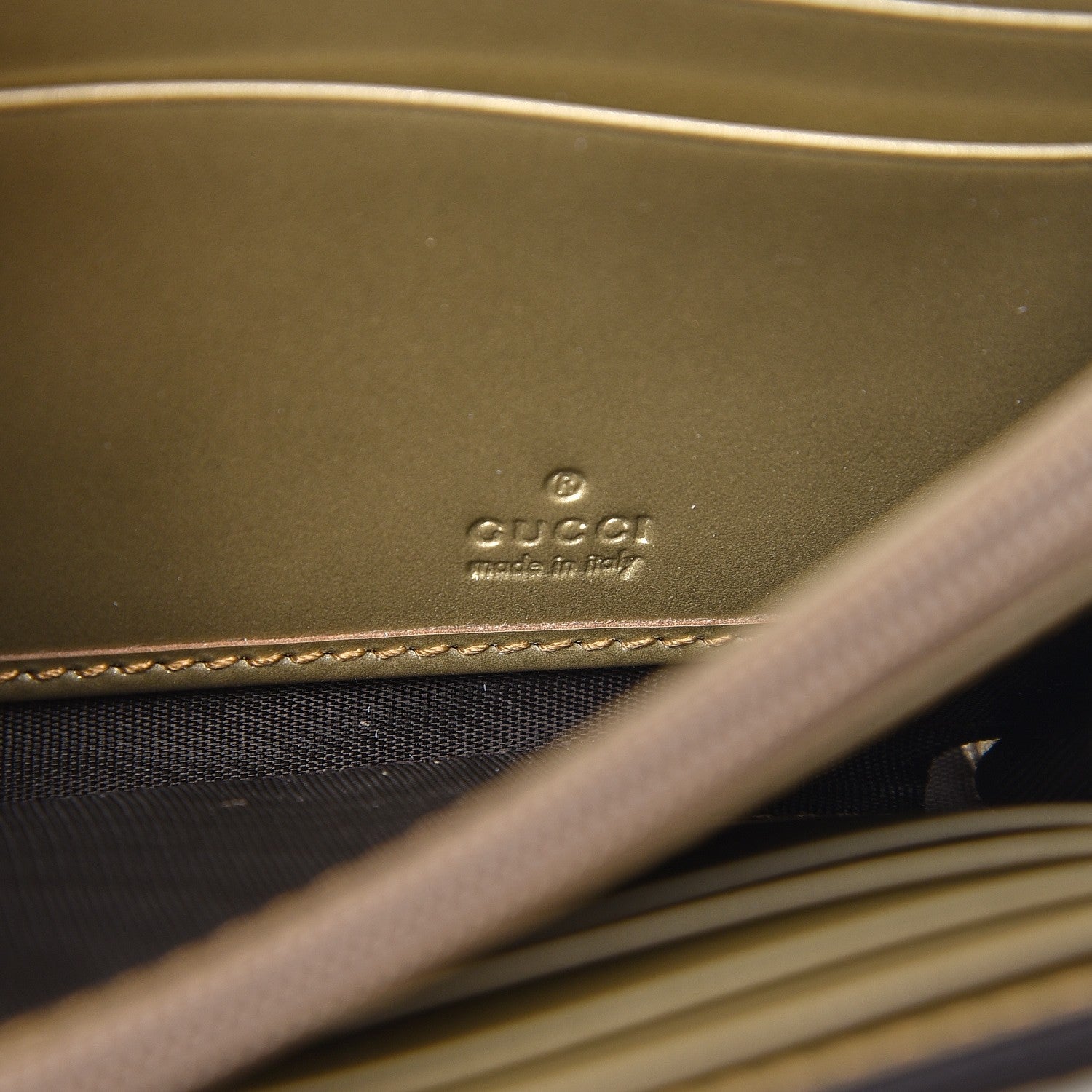 Gucci Metallic Guccissima Signature Bowy Continental Wallet Golden Beige 5 of 7