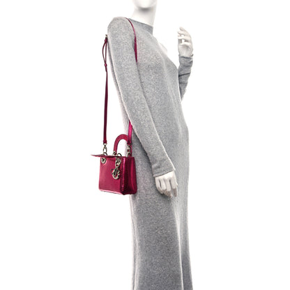 Christian Dior Metallic Lizard Mini Lady Dior Fuchsia 2 of 18