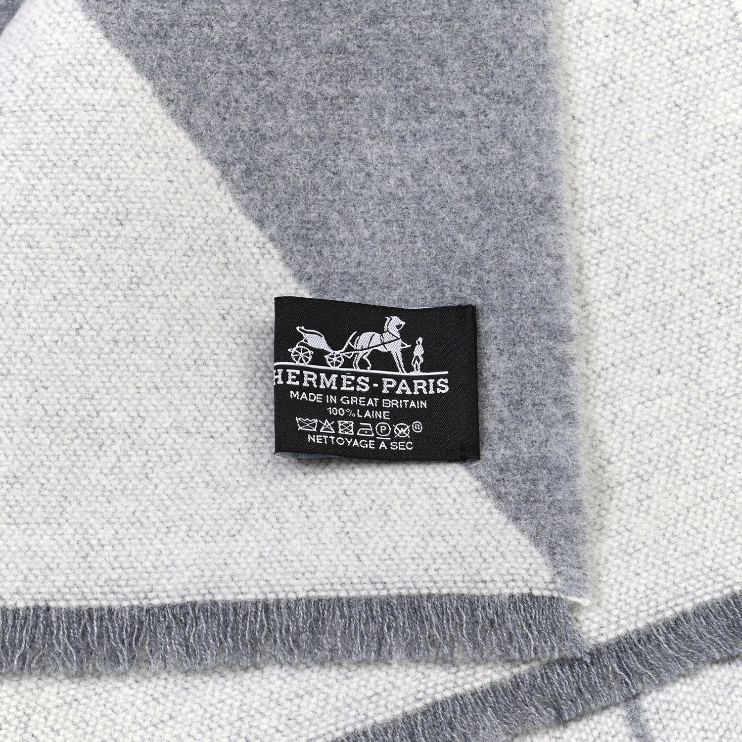 Hermes Wool Les Sangles Blanket Galet 3 of 3
