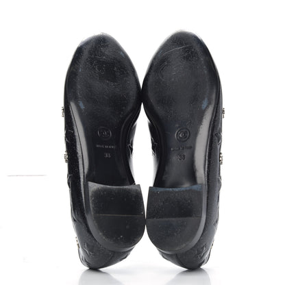 Chanel Patent Glitter CC Star Embossed Ballerina Flats 38 Black 6 of 10