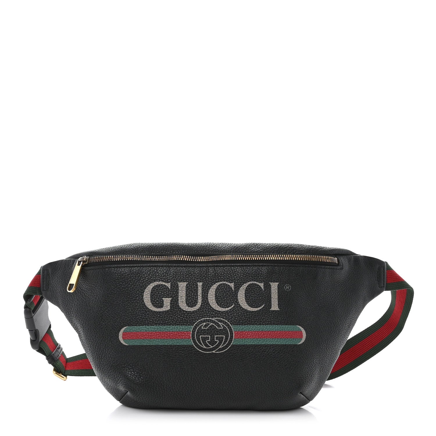 Gucci Grained Calfskin Logo Belt Bag Black 1 of 10