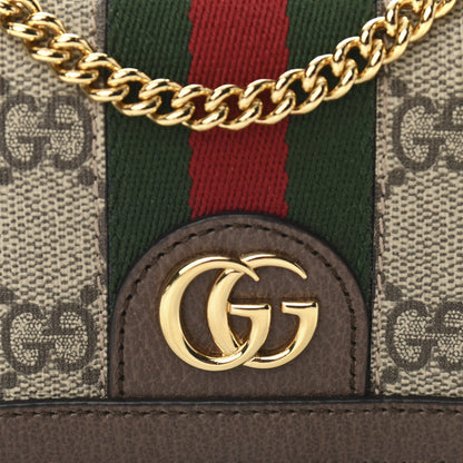 Gucci GG Supreme Monogram Web Ophidia Chain Card Case Wallet Beige New Acero 8 of 11