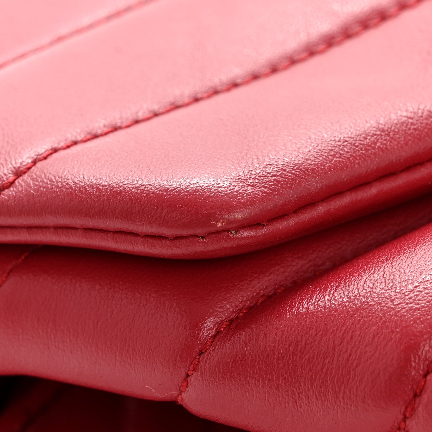 Saint Laurent Calfskin Y Quilted Monogram Medium Loulou Chain Satchel Lipstick Red 14 of 14