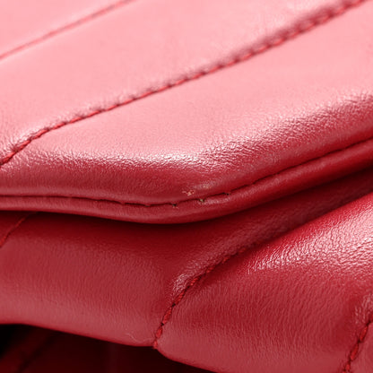 Saint Laurent Calfskin Y Quilted Monogram Medium Loulou Chain Satchel Lipstick Red 14 of 14