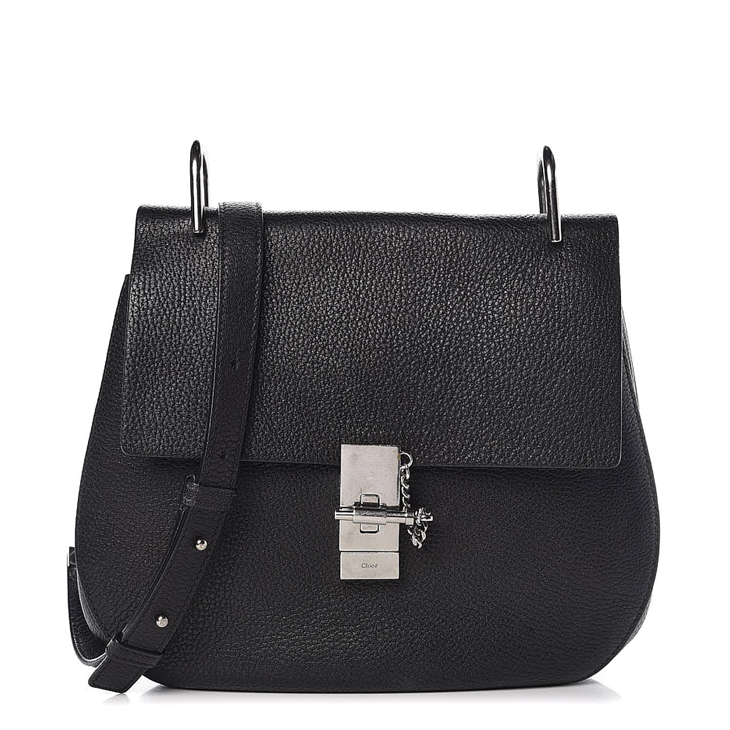 Chloe Grained Lambskin Large Drew Shoulder Bag Black 1 of 11