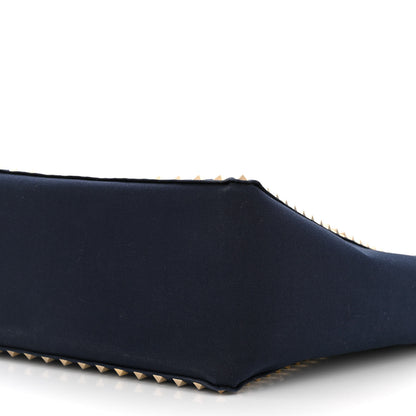 Valentino Garavani Canvas Medium Rockstud Reversible Tote Navy Blue Beige 15 of 17